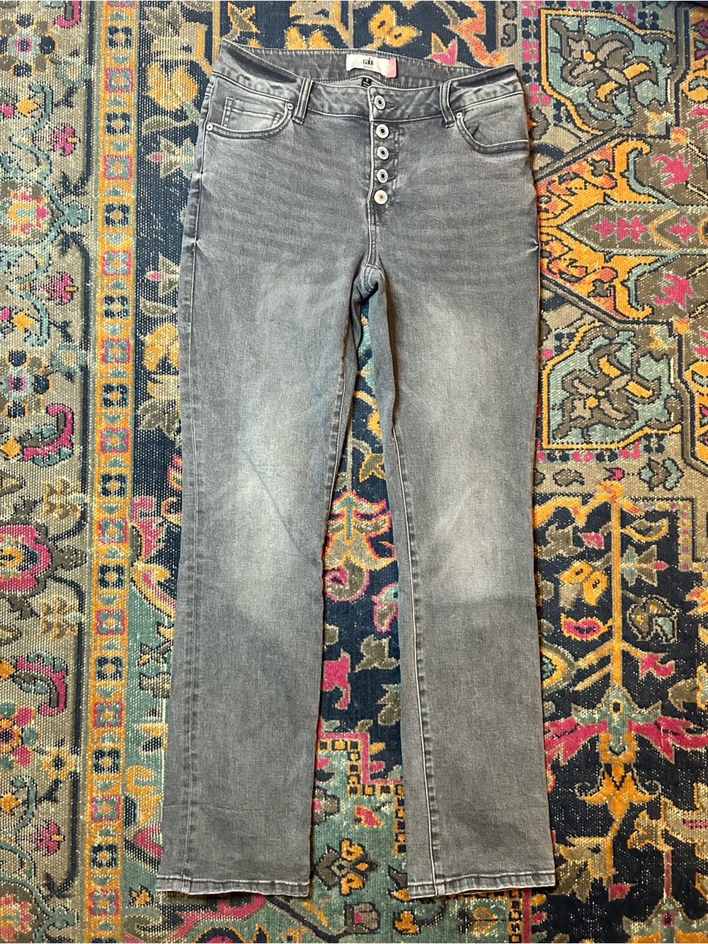 CAbi Button Fly Straight Jeans